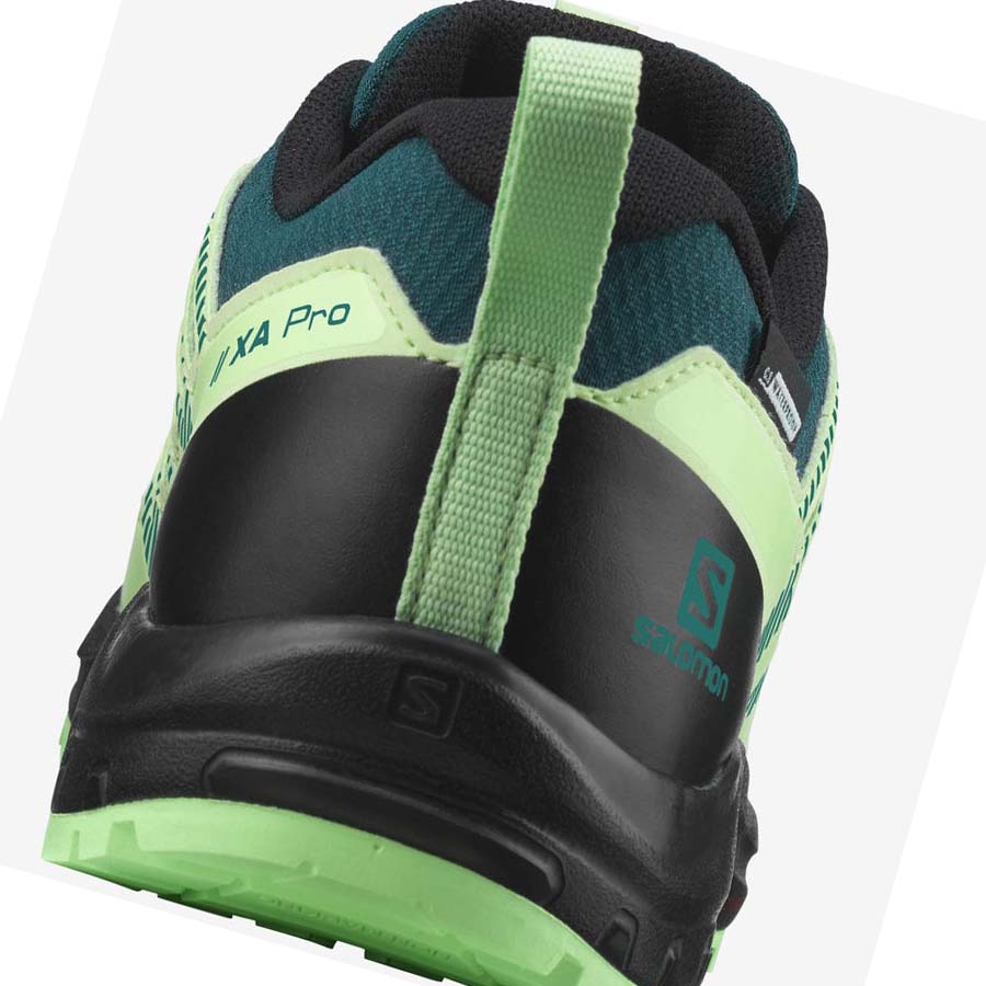 Tenis Senderismo Salomon XA PRO V8 CLIMASALOMON™ WATERPROOF Niños Verdes | MX 2037NWY